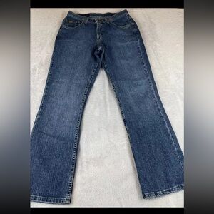 Riders womens medium wash denim straight leg blue jeans size 12P